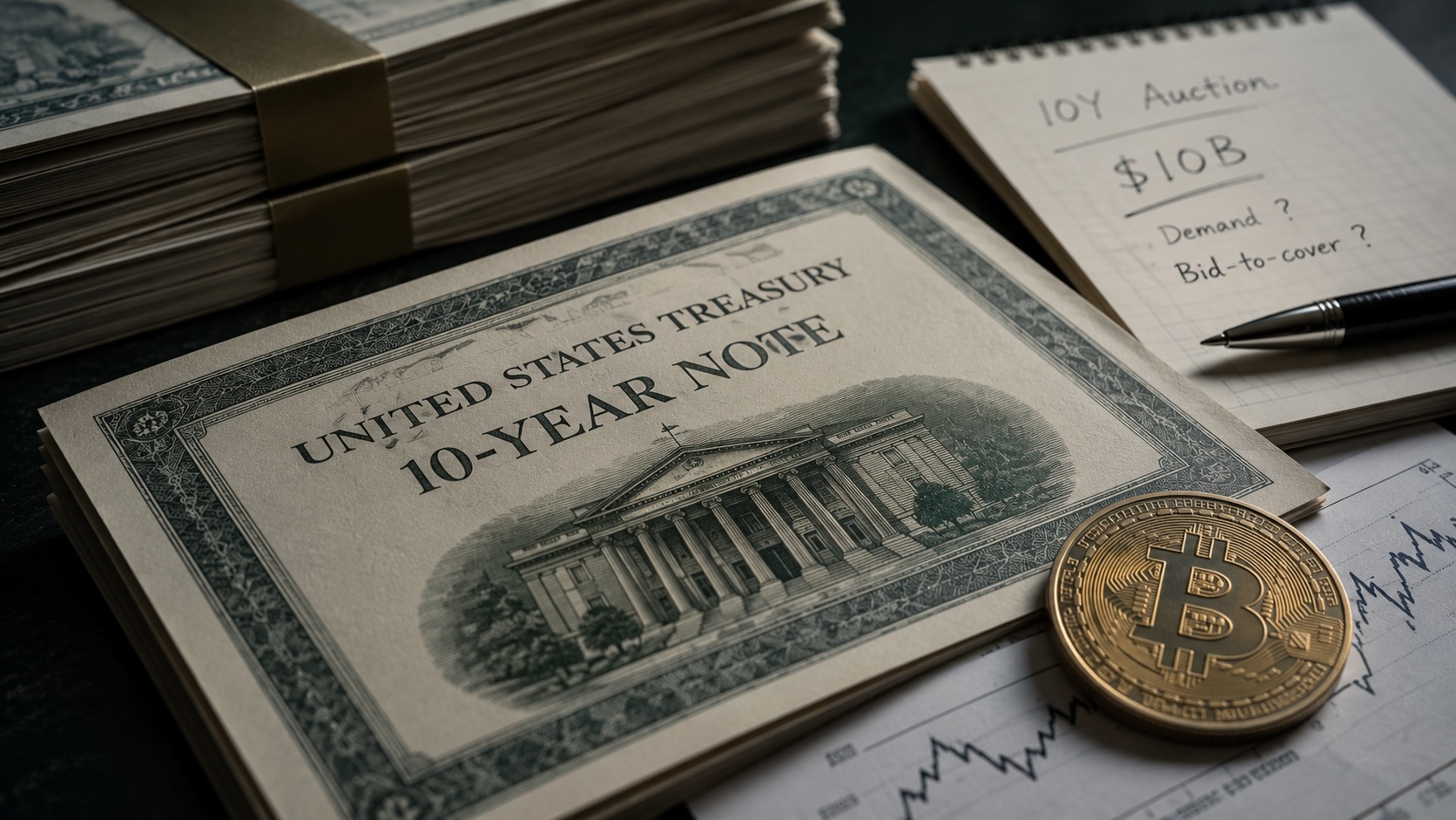 Fed bids B for 10-year notes; auction may affect crypto