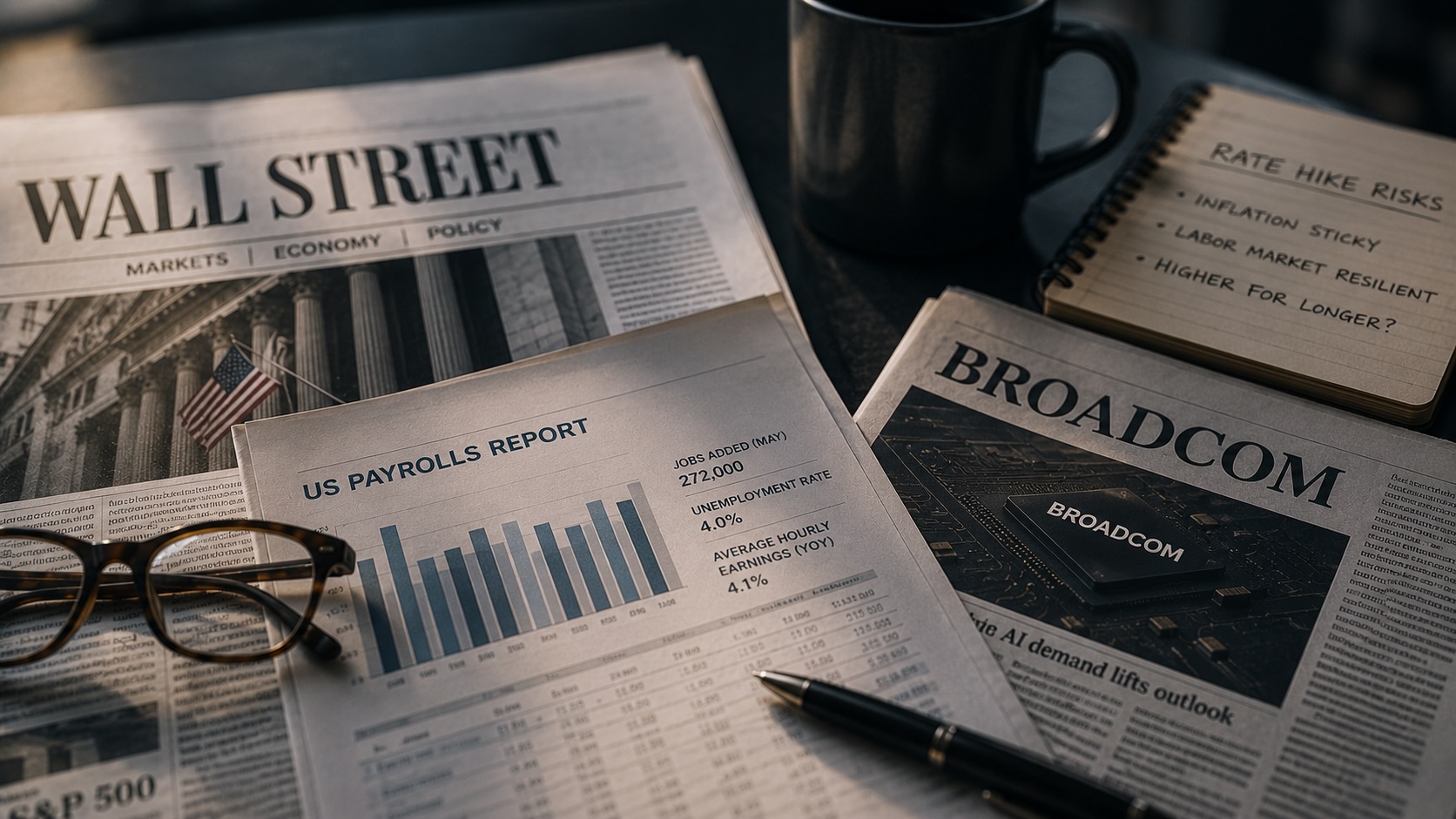 Wall Street eyes US payrolls and Broadcom as rate risks rise