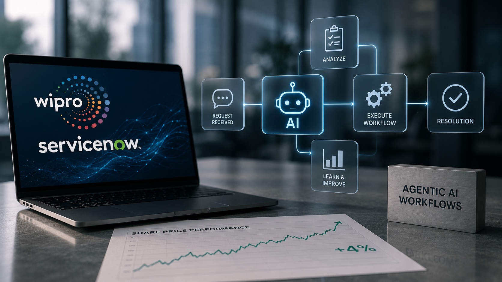 Wipro, ServiceNow to deploy agentic AI workflows; shares up 4%