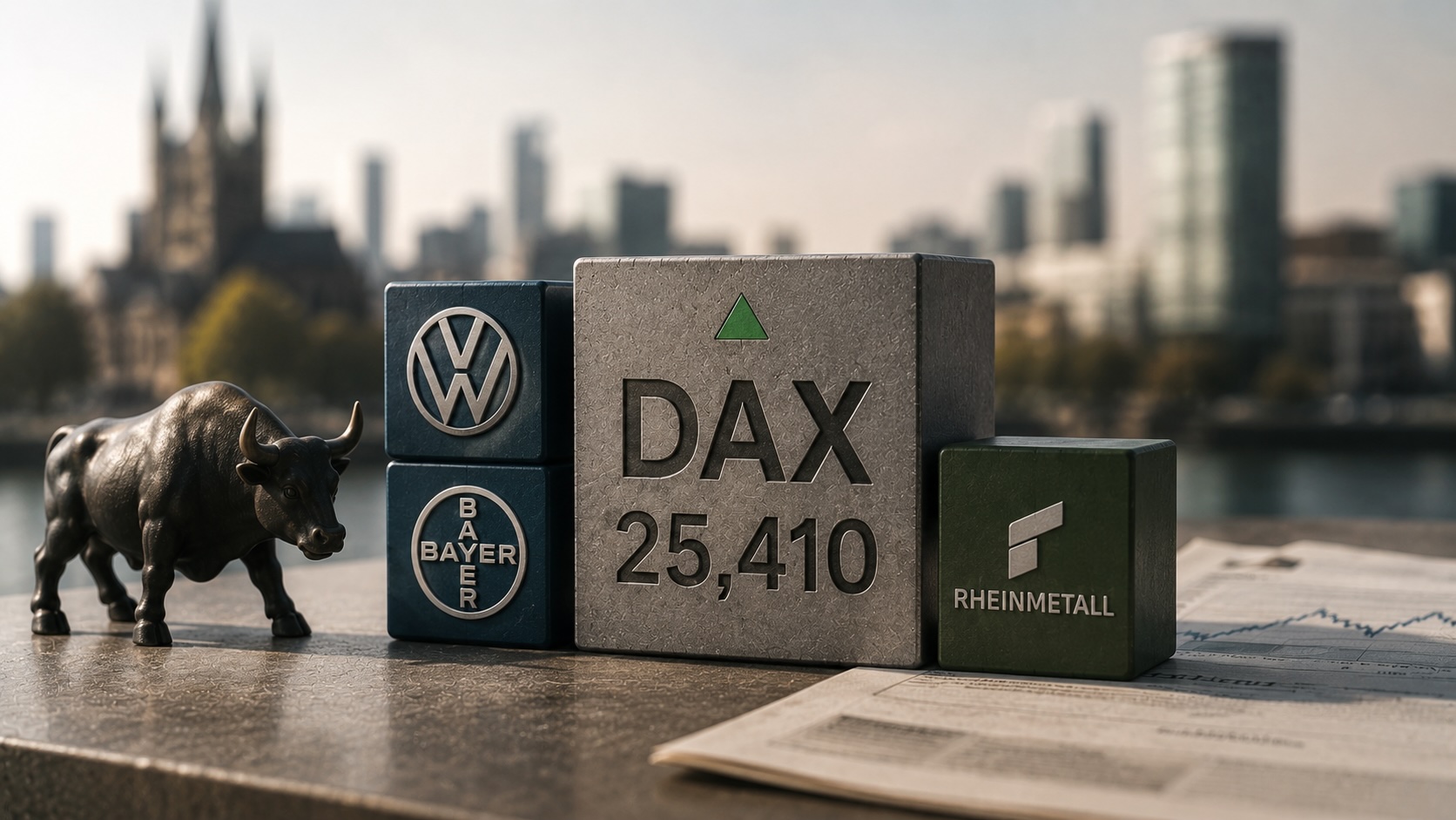DAX nears 25,410 as Volkswagen, Bayer and Rheinmetall drive moves