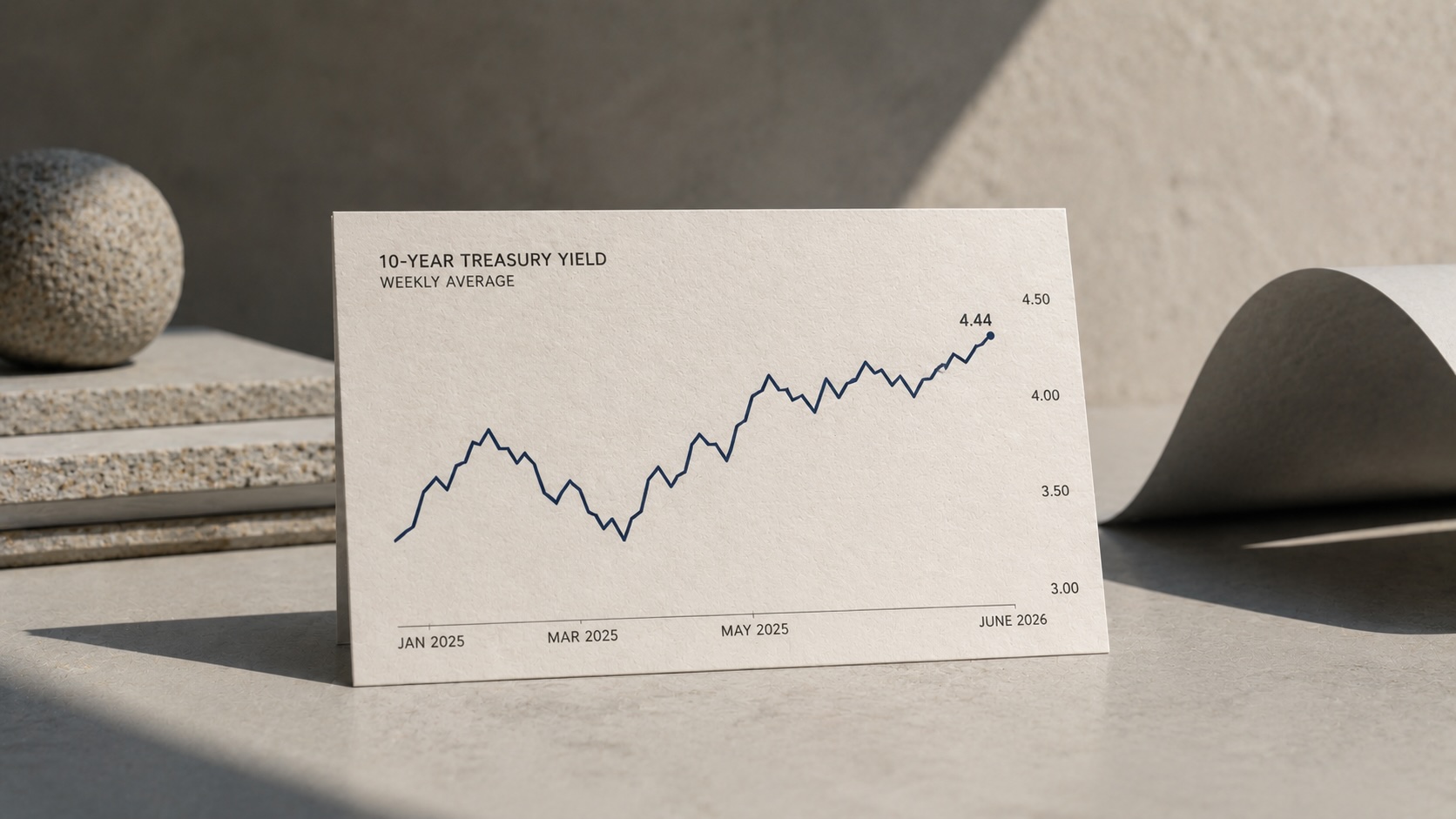 10-year Treasury yield weekly average 4.44% in June