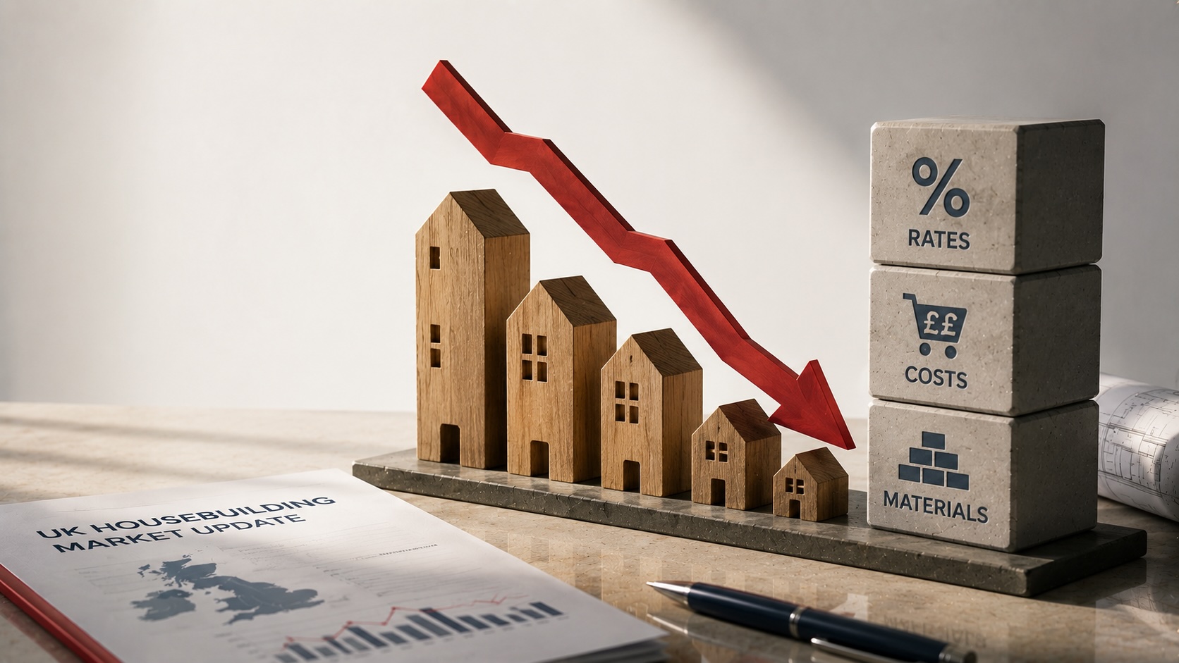 UK housebuilders slide as prices, costs and rates bite